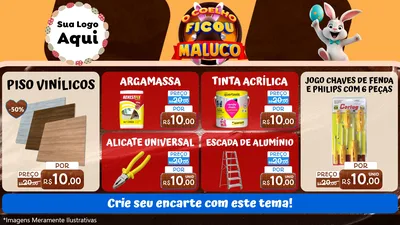 Modelo de TV para TV Horizontal com o tema O Coelho Ficou Maluco - Páscoa para Material para Construção