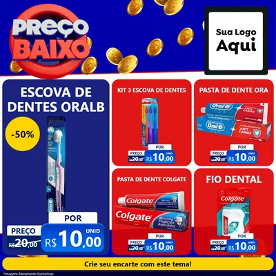 Modelo de Rede Social para Feed Facebook com o tema Preço Baixo para Higiene Pessoal
