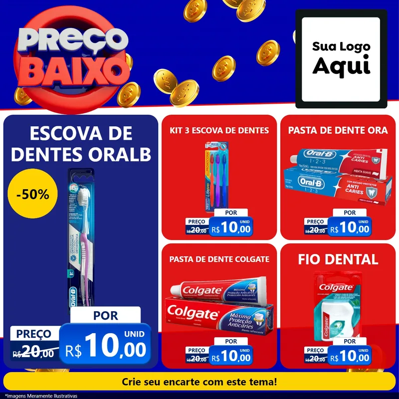 Modelo de Rede Social para Feed Facebook com o tema Preço Baixo para Higiene Pessoal