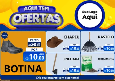 Modelo de Encarte para Encarte A4 Horizontal com o tema Aqui Tem Ofertas para Agropecuária