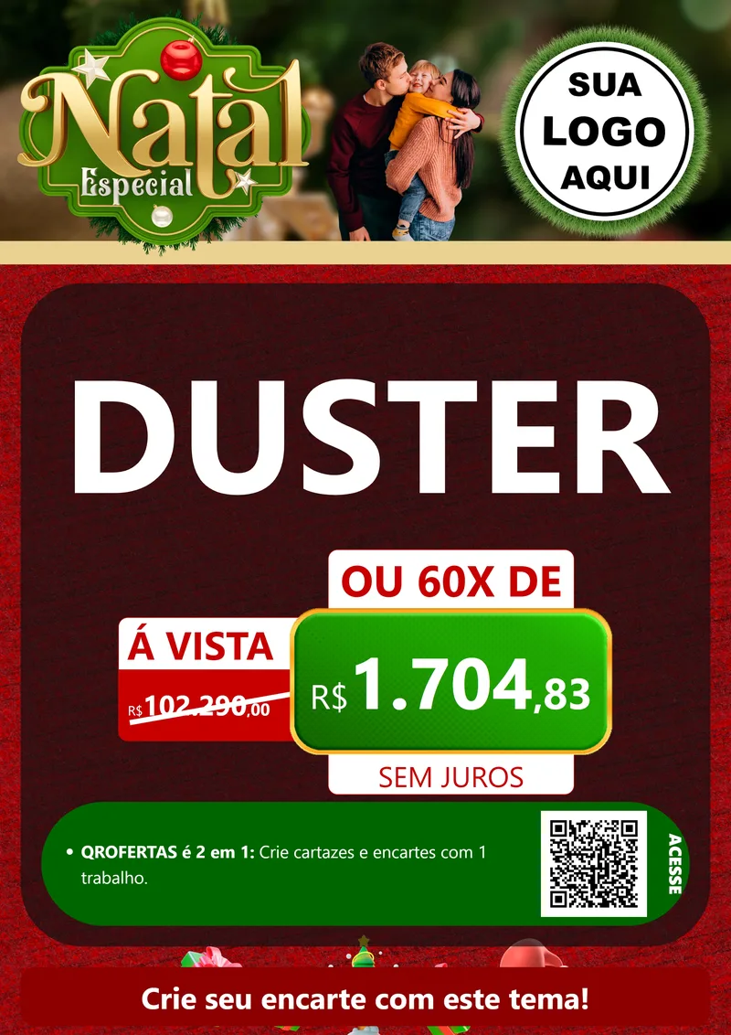 Modelo de Cartaz para Cartaz A4 Vertical com o tema Natal Especial para Concessionaria de Carros