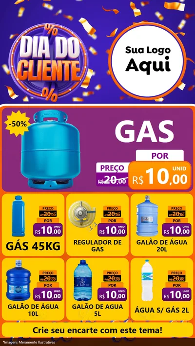 Modelo de Rede Social para Stories com o tema Dia do Cliente para Água e gás