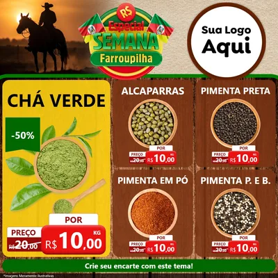 Modelo de Rede Social para Feed Facebook com o tema Especial Semana Farroupilha para Produtos Naturais