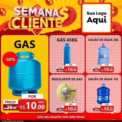 Modelo de Rede Social para Feed Facebook com o tema Semana do Cliente para Água e gás