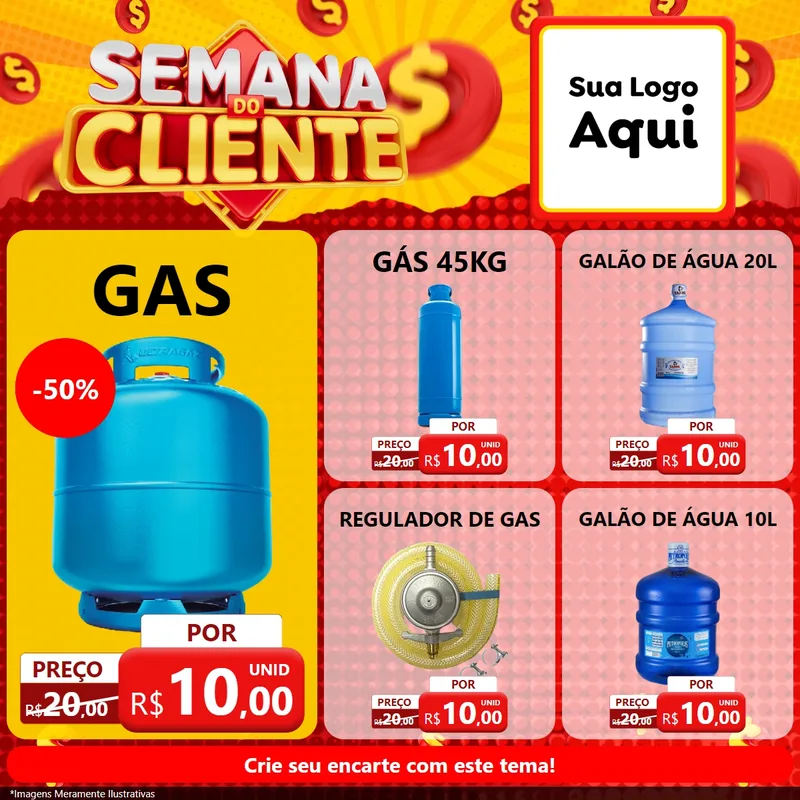 Modelo de Rede Social para Feed Facebook com o tema Semana do Cliente para Água e gás