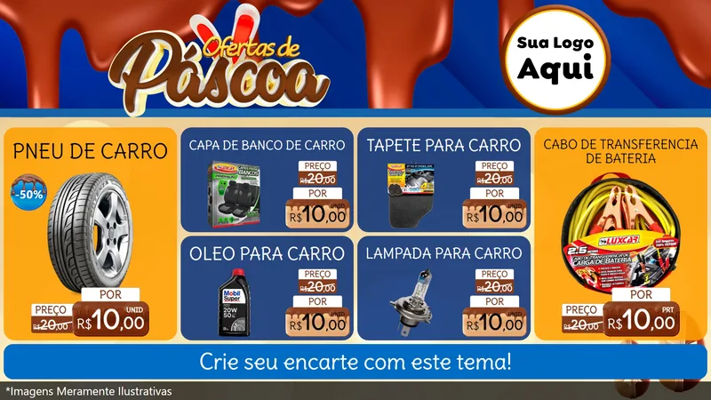 Modelo de TV para TV Horizontal com o tema Ofertas de Páscoa para Auto peças