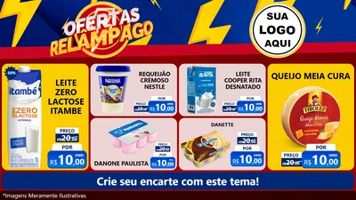 Modelo de TV para TV Horizontal com o tema Ofertas Relâmpago para Frios e Laticínios
