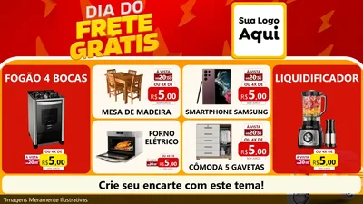 Modelo de TV para TV Horizontal com o tema Dia do Frete Grátis para Móveis e Eletro