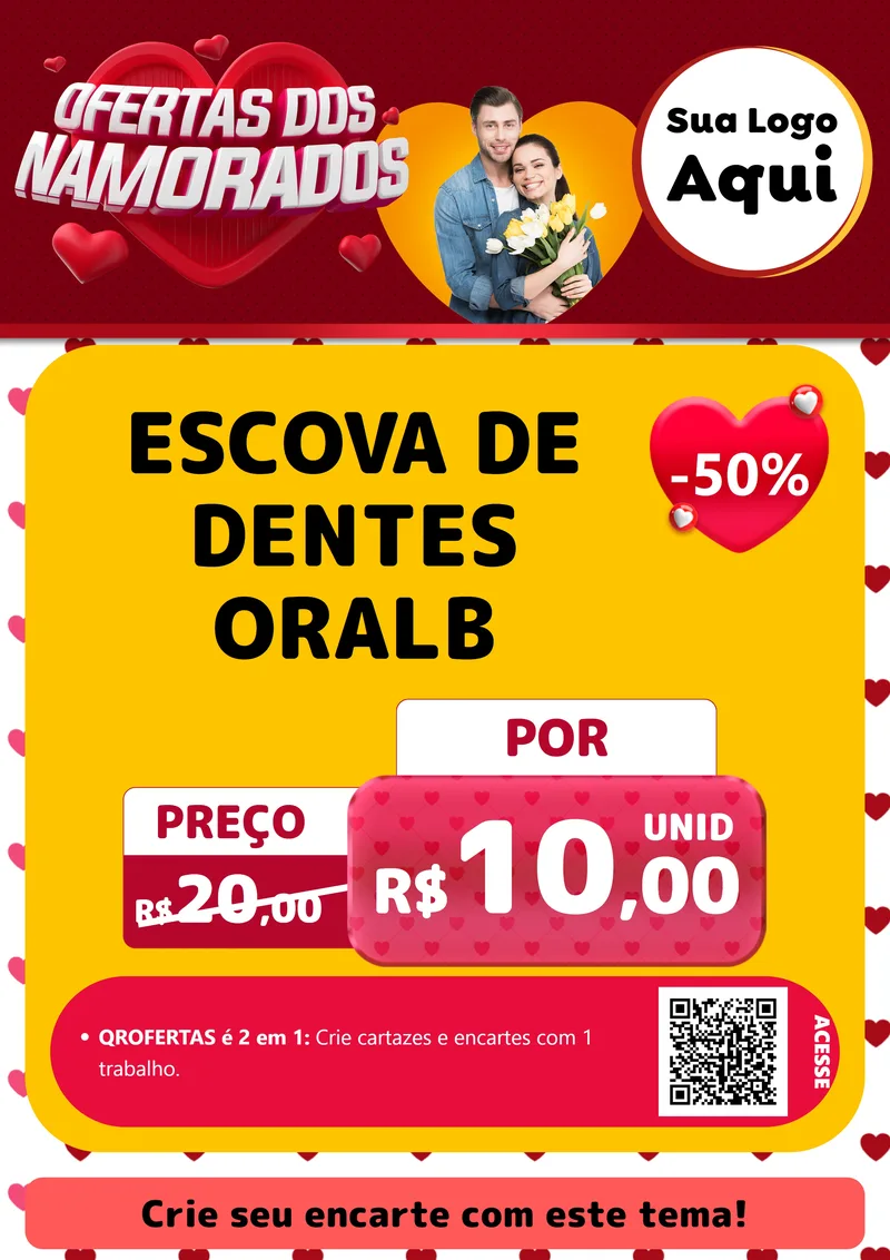Modelo de Cartaz para Cartaz A4 Vertical com o tema Ofertas Dos Namorados para Higiene Pessoal