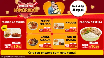 Modelo de TV para TV Horizontal com o tema Semana dos Namorados para Restaurante