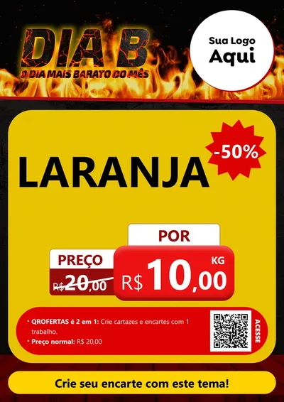 Modelo de Cartaz para Cartaz A4 Vertical com o tema Dia B para Hortifrúti