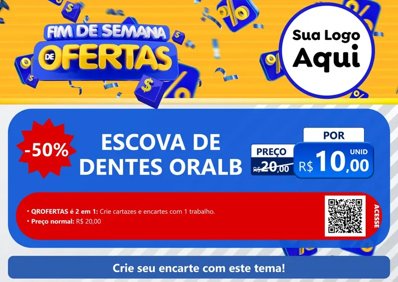 Modelo de Cartaz para Cartaz A4 Horizontal com o tema Fim de Semana de Ofertas para Higiene Pessoal