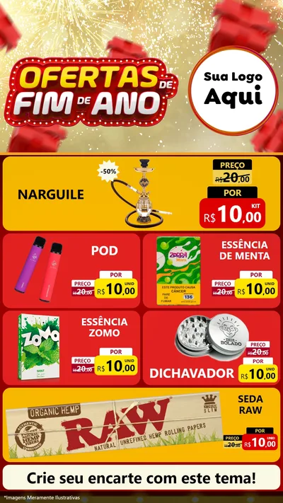Modelo de TV para TV Vertical com o tema Ofertas de Fim de Ano para Tabacaria