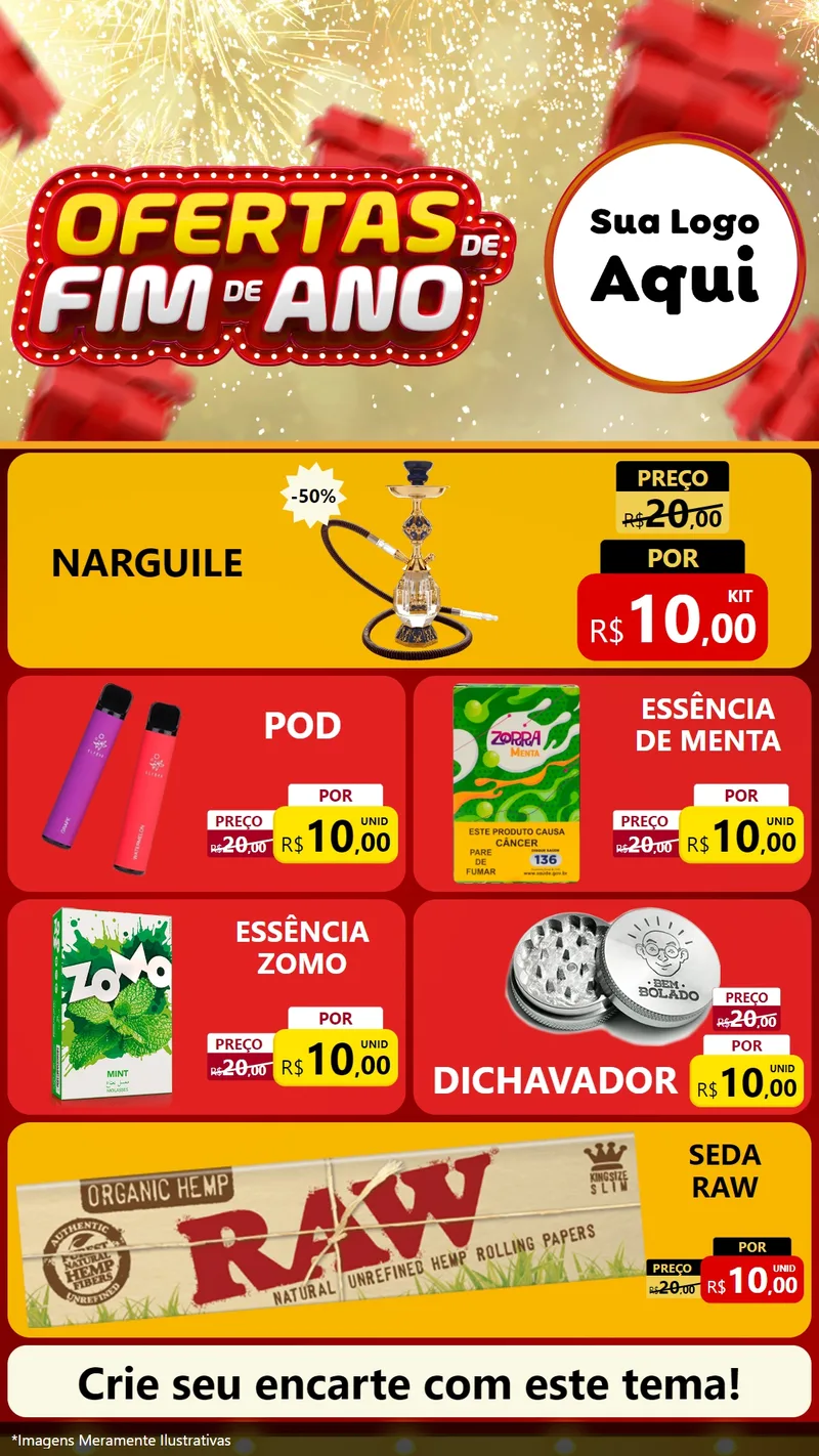 Modelo de TV para TV Vertical com o tema Ofertas de Fim de Ano para Tabacaria