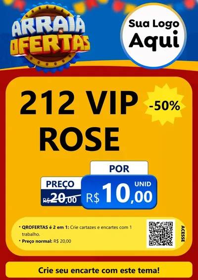 Modelo de Cartaz para Cartaz A4 Vertical com o tema Arraiá de Ofertas - Junina para Perfumes