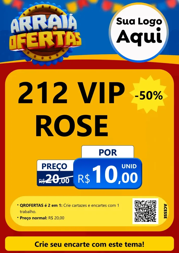 Modelo de Cartaz para Cartaz A4 Vertical com o tema Arraiá de Ofertas - Junina para Perfumes
