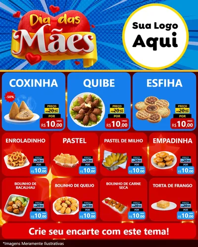 Modelo de Rede Social para Feed Instagram com o tema Dia das Mães para Salgadaria