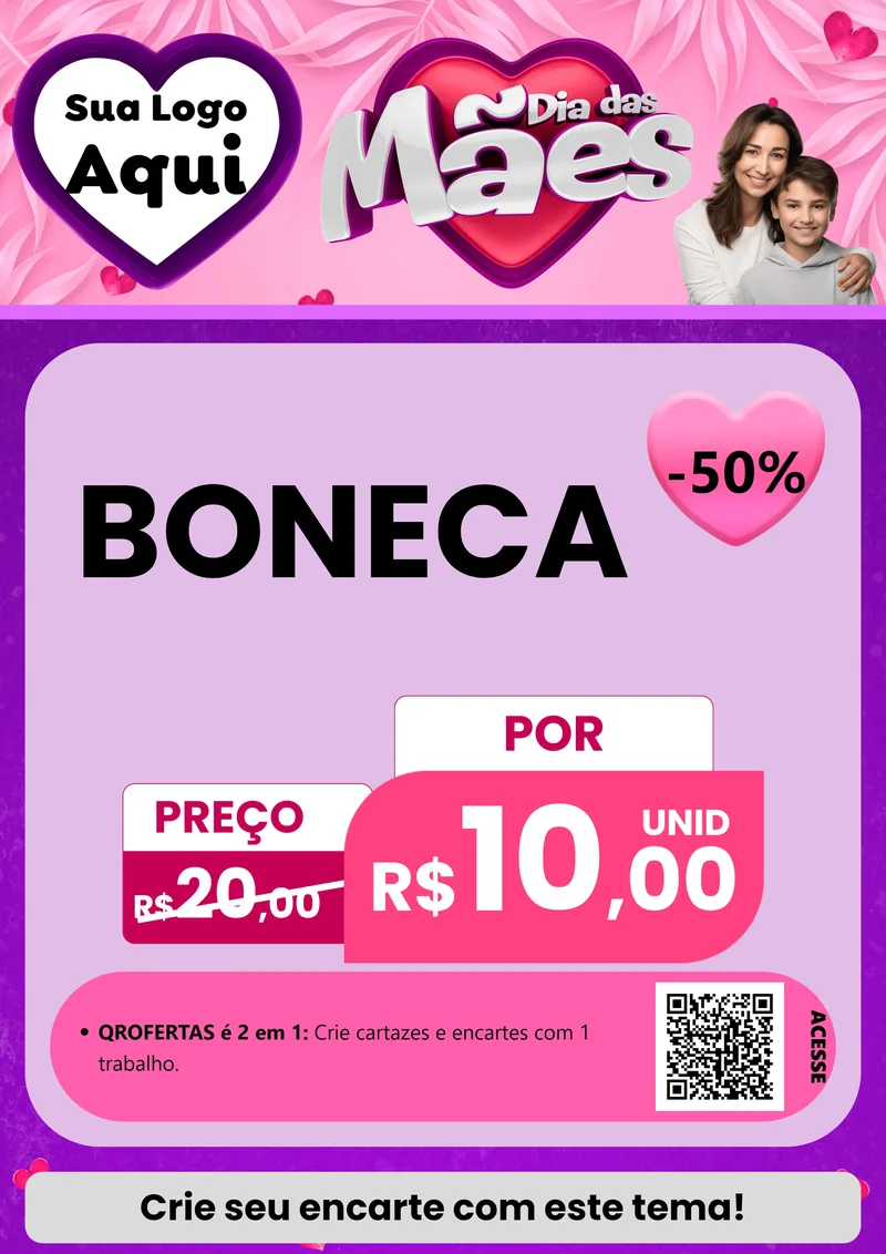 Modelo de Cartaz para Cartaz A4 Vertical com o tema Dia das Mães para Brinquedos