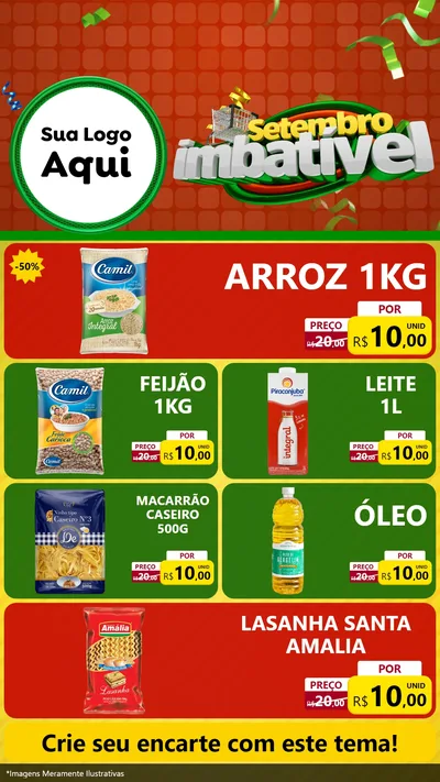 Modelo de TV para TV Vertical com o tema Setembro Imbatível para Supermercado