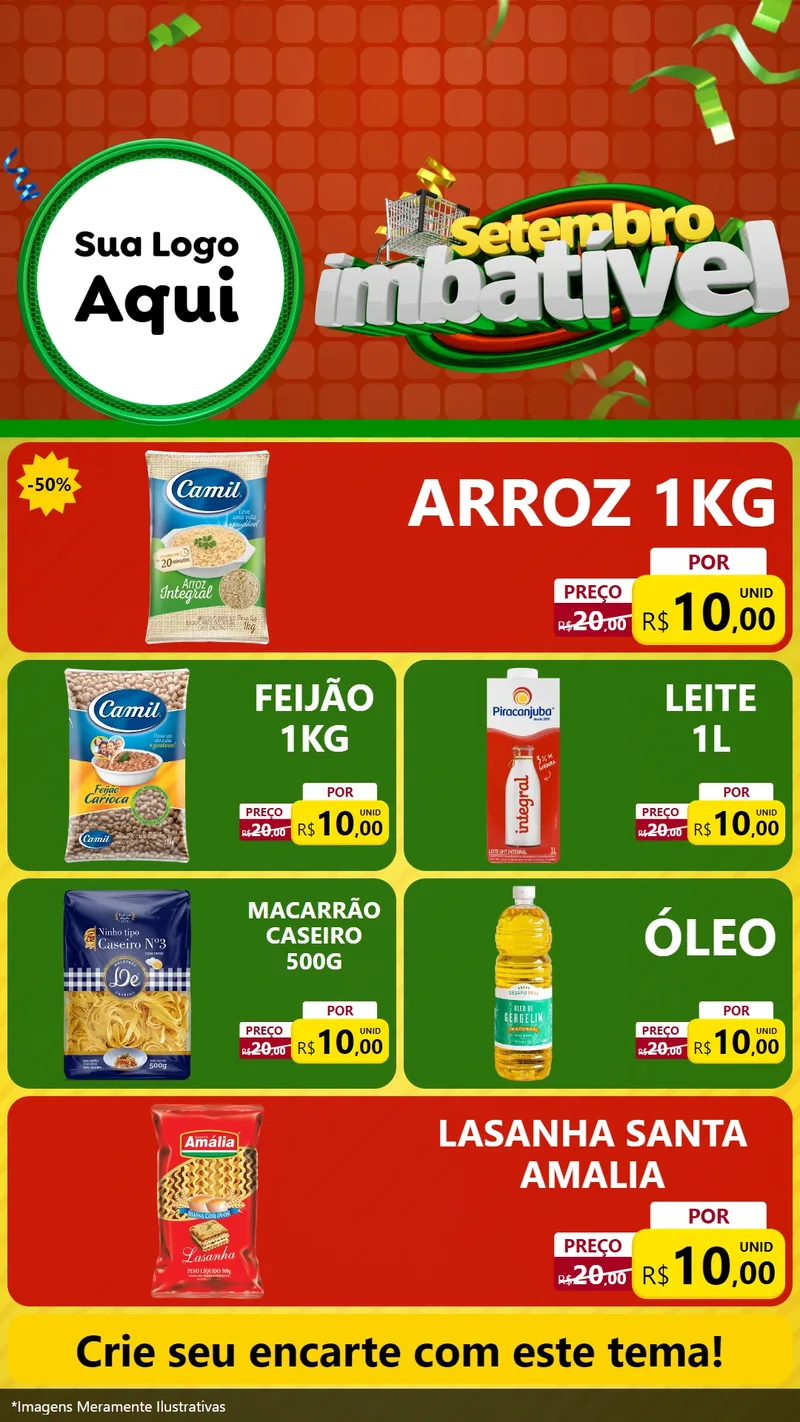 Modelo de TV para TV Vertical com o tema Setembro Imbatível para Supermercado
