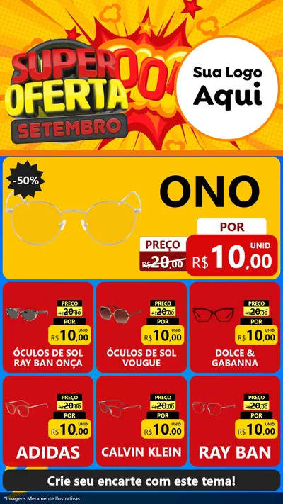 Modelo de Rede Social para Stories com o tema Super Oferta Setembro para Óticas