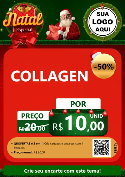 Modelo de Cartaz para Cartaz A4 Vertical com o tema Natal Especial para Suplementos alimentares
