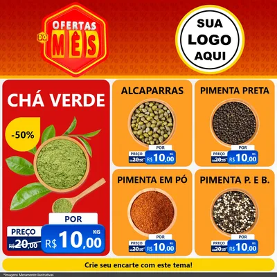 Modelo de Rede Social para Feed Facebook com o tema Ofertas do Mês para Produtos Naturais
