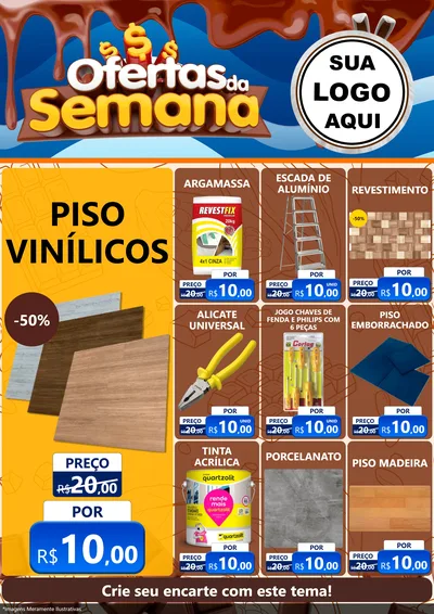 Modelo de Encarte para Encarte A4 Vertical com o tema Ofertas da Semana - Páscoa para Material para Construção