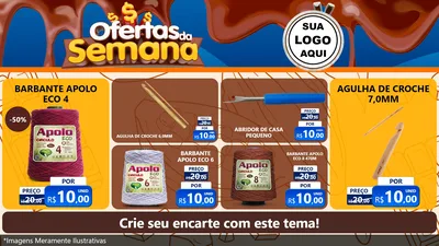Modelo de TV para TV Horizontal com o tema Ofertas da Semana - Páscoa para Armarinho e Aviamentos
