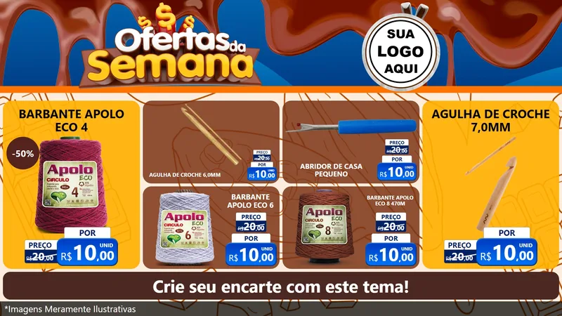 Modelo de TV para TV Horizontal com o tema Ofertas da Semana - Páscoa para Armarinho e Aviamentos