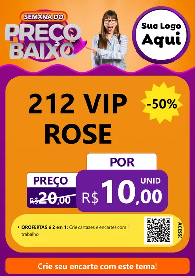 Modelo de Cartaz para Cartaz A4 Vertical com o tema Semana do Preço Baixo para Perfumes