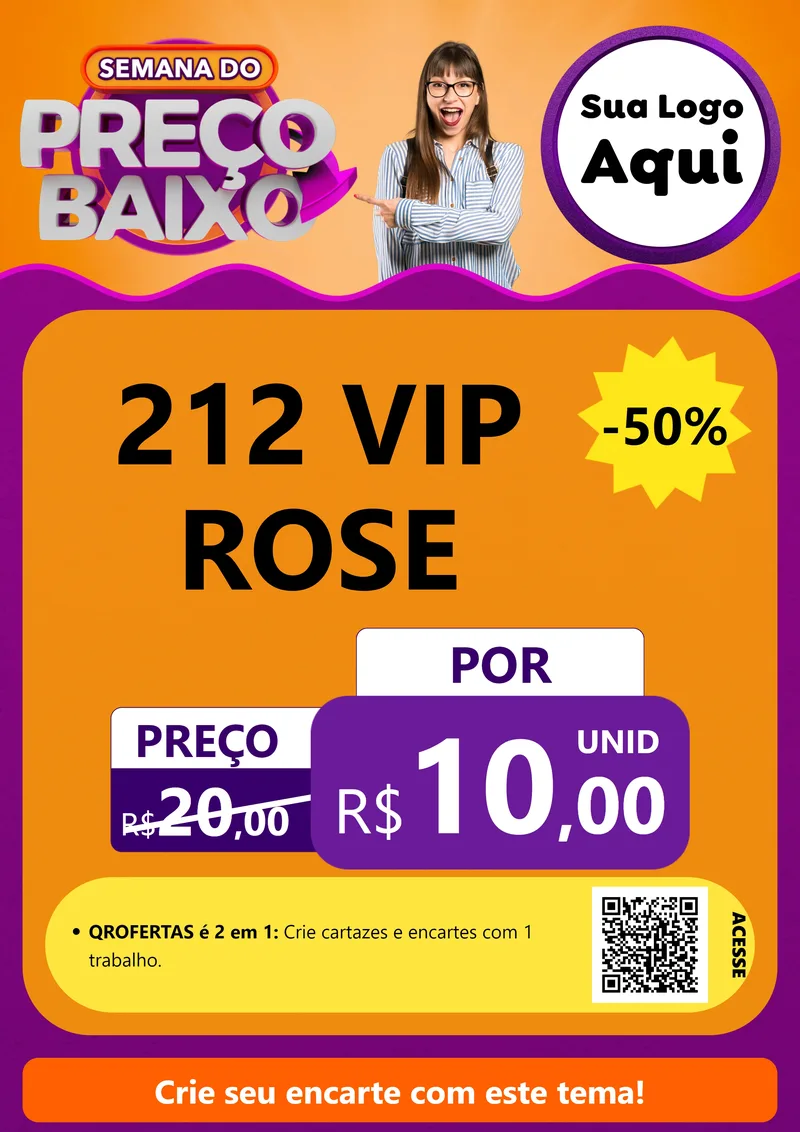 Modelo de Cartaz para Cartaz A4 Vertical com o tema Semana do Preço Baixo para Perfumes