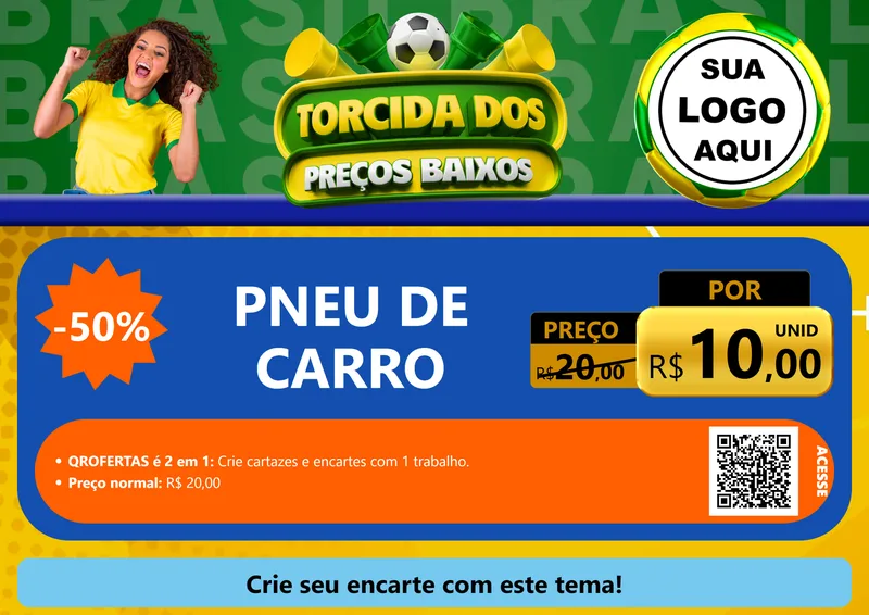 Modelo de Cartaz para Cartaz A4 Horizontal com o tema Torcida dos Preços Baixos para Auto peças