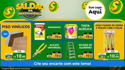 Modelo de TV para TV Horizontal com o tema Saldão da Indepêndencia para Material para Construção