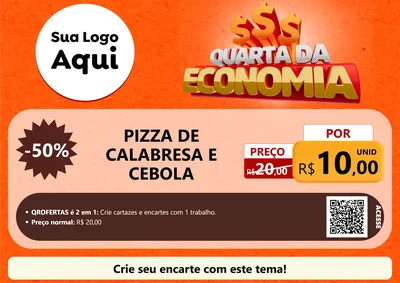 Modelo de Cartaz para Cartaz A4 Horizontal com o tema Quarta da Economia para Pizzaria
