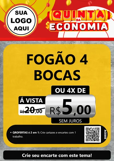 Modelo de Cartaz para Cartaz A4 Vertical com o tema Quinta da Economia para Móveis e Eletro