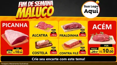 Modelo de TV para TV Horizontal com o tema Final de Semana Maluco para Açougue