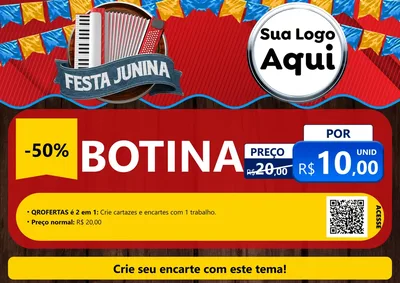 Modelo de Cartaz para Cartaz A4 Horizontal com o tema Festa Junina para Agropecuária
