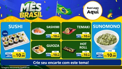 Modelo de TV para TV Horizontal com o tema Mês do Brasil para Comida japonesa