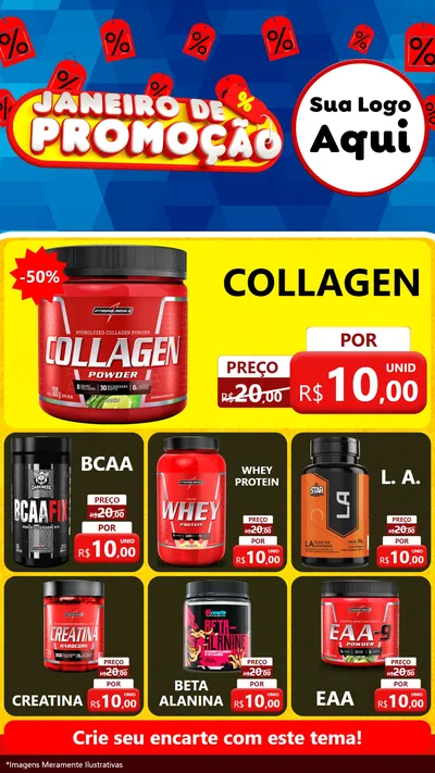 Modelo de Rede Social para Stories com o tema Janeiro de Promoção para Suplementos alimentares