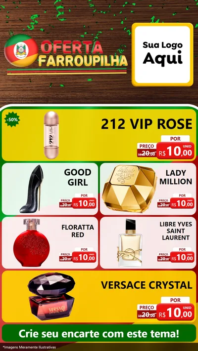 Modelo de TV para TV Vertical com o tema Oferta Farroupilha para Perfumes