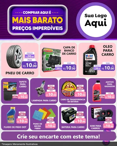 Modelo de Rede Social para Feed Instagram com o tema Mais Barato para Auto peças