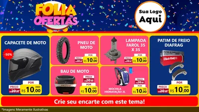 Modelo de TV para TV Horizontal com o tema Folia de Ofertas para Moto peças