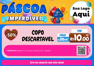 Modelo de Cartaz para Cartaz A4 Horizontal com o tema Páscoa Imperdível para Embalagens
