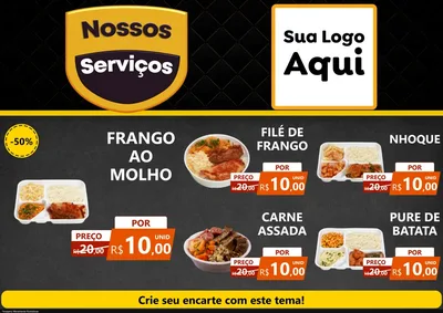 Modelo de Encarte para Encarte A4 Horizontal com o tema Nossos Serviços para Restaurante