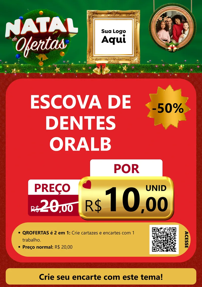 Modelo de Cartaz para Cartaz A4 Vertical com o tema Natal de Ofertas para Higiene Pessoal