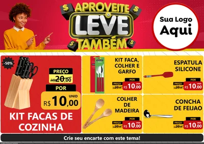 Modelo de Encarte para Encarte A4 Horizontal com o tema Aproveite e Leve Também para Utilidades Domésticas
