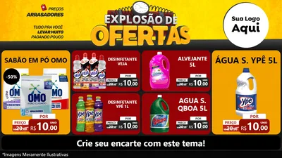 Modelo de TV para TV Horizontal com o tema Explosão de Ofertas para Produtos de Limpeza