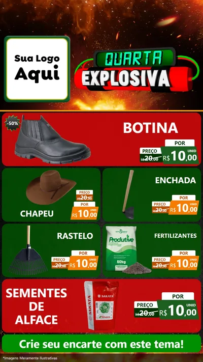 Modelo de TV para TV Vertical com o tema Quarta Explosiva para Agropecuária