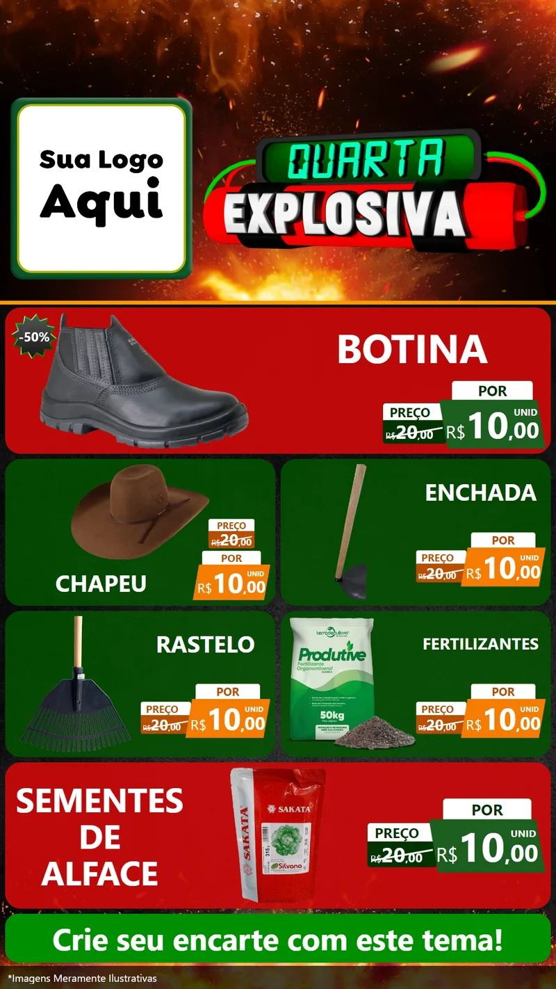 Modelo de TV para TV Vertical com o tema Quarta Explosiva para Agropecuária